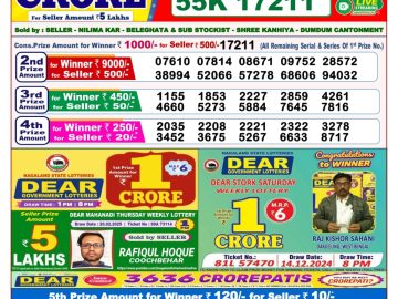 Dear Lottery Chart 2024