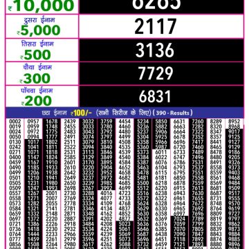 Dear Lottery Chart 2024