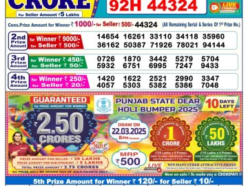 Dear Lottery Chart 2024