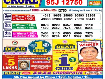 Dear Lottery Chart 2024